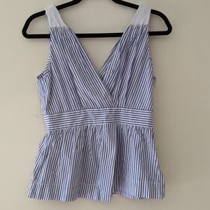 Sleeveless Structured Striped Top